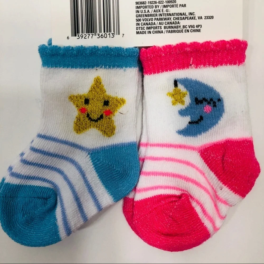 “Angel of Mine” Two Pair Baby Socks